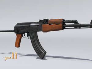 akm assault rifle - 3d ak 47 low-poly model Modèle 3D