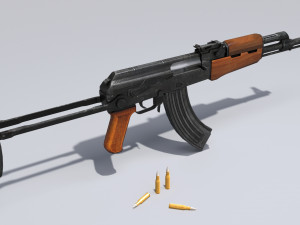 akm assault rifle - 3d ak 47 low-poly model Modèle 3D