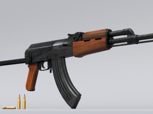 akm assault rifle - 3d ak 47 low-poly model Modèle 3D