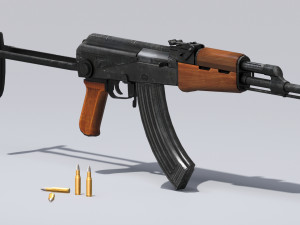 akm assault rifle - 3d ak 47 low-poly model Modèle 3D