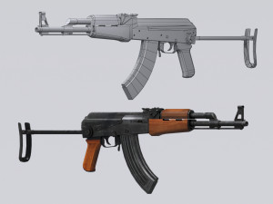 akm assault rifle - 3d ak 47 low-poly model Modèle 3D