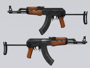 akm assault rifle - 3d ak 47 low-poly model Modèle 3D
