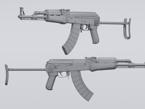 akm assault rifle - 3d ak 47 low-poly model Modèle 3D