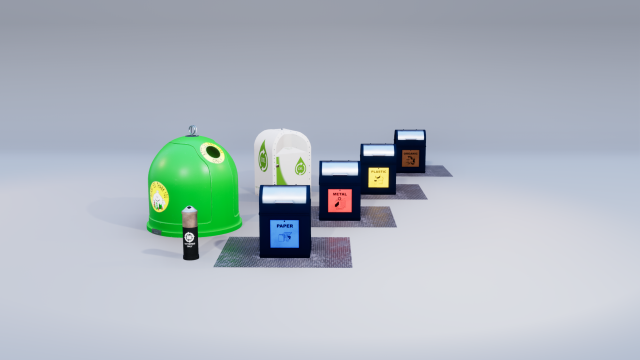 urban recycling container 2 3D 모델 .c4d .max .obj .3ds .fbx .stl .blend 