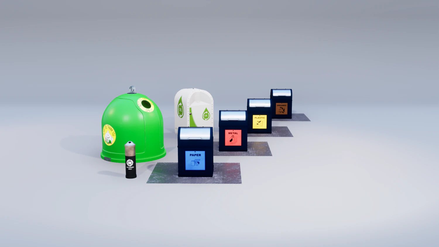 urban recycling container 2 3D Model .c4d .max .obj .3ds .fbx .stl .blend