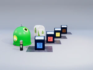 stedelijke recyclingcontainer 2 3D Model