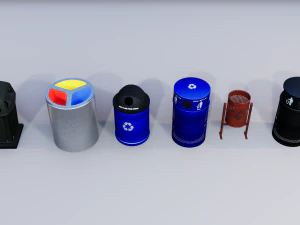 trash recycling bins 3D Model
