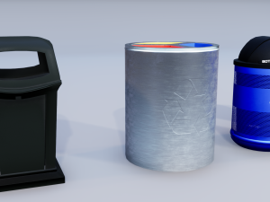 trash recycling bins 3D Model