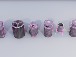 trash recycling bins 3D Model