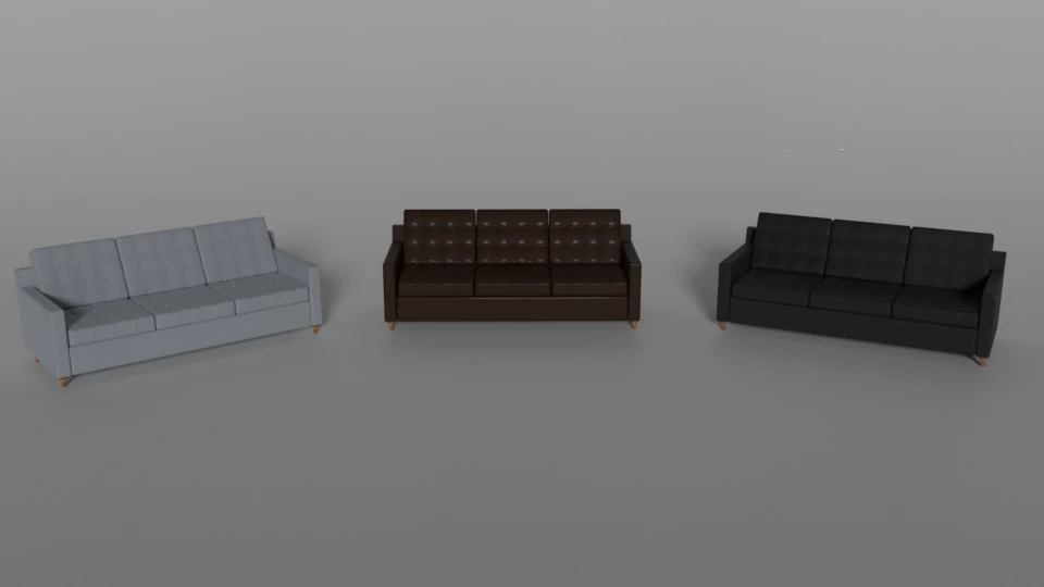 sof&aacute; de cuero Modelo 3D .c4d .max .obj .3ds .fbx .stl .blend 