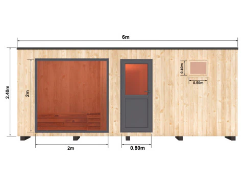 Sauna 6x24m 3D Model