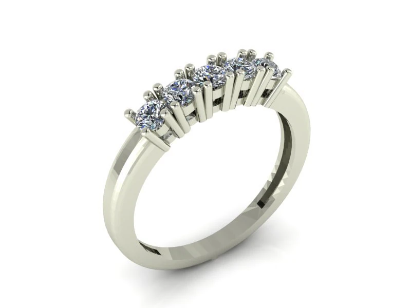 five stone diamond ring 3D Model .c4d .max .obj .3ds .fbx .stl .blend