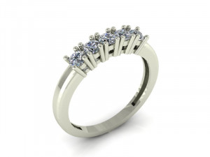 five stone diamond ring 3D Model