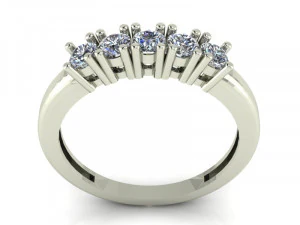 five stone diamond ring 3D Model