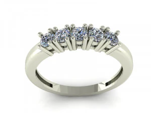 five stone diamond ring 3D Model