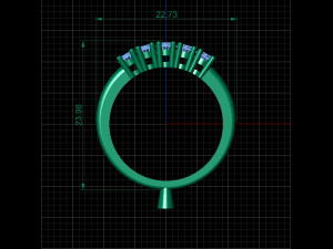 five stone diamond ring 3D 模型
