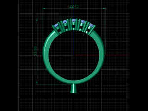 five stone diamond ring 3D Model