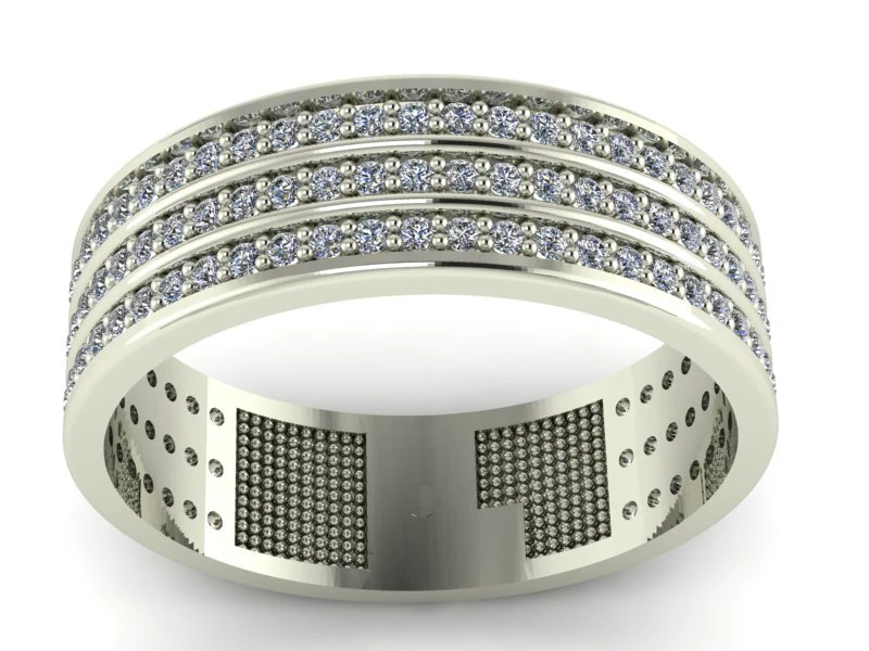 wedding ring three band 3D Model .c4d .max .obj .3ds .fbx .stl .blend 