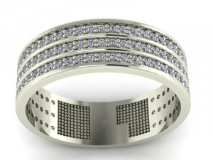 wedding ring three band 3D Model