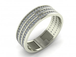 wedding ring three band 3D मॉडल