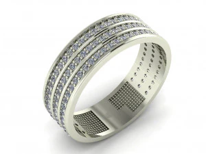 wedding ring three band 3D Model