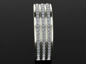 wedding ring three band 3D Model