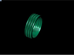 wedding ring three band 3D Model