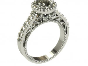 кольцо с бриллиантом 3D Модель