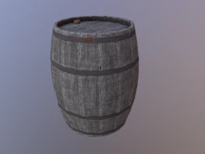 barril baixo poli pbr Modelo 3D