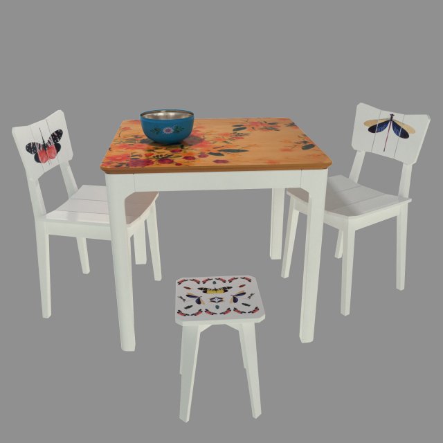 table and chair Model 3D .c4d .max .obj .3ds .fbx .stl .blend 