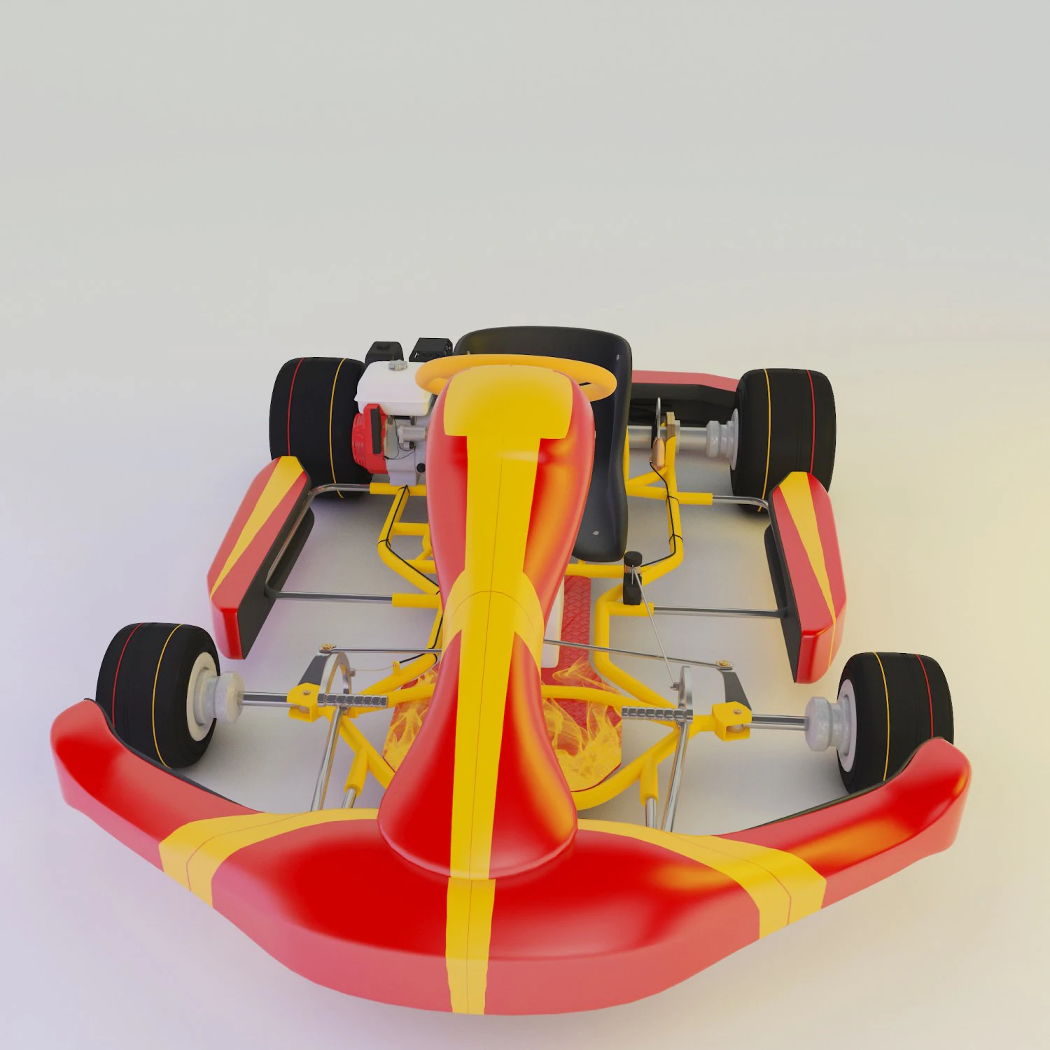 kart flame 3D Model .c4d .max .obj .3ds .fbx .stl .blend
