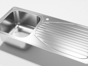 single bowl kitchen sink 3D 模型