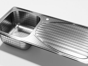 single bowl kitchen sink 3D 模型