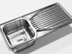 single bowl kitchen sink 3D 模型