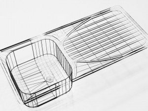 single bowl kitchen sink 3D 模型