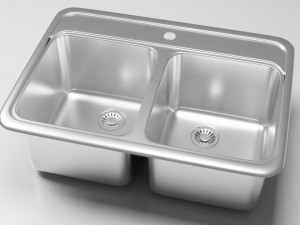 double bowl kitchen sink 3D Model