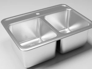 double bowl kitchen sink 3D Model