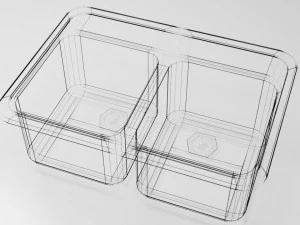 double bowl kitchen sink 3D Model