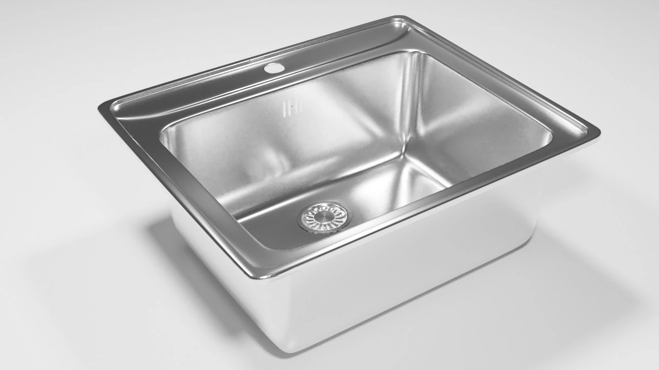 square kitchen sink 3D Model .c4d .max .obj .3ds .fbx .stl .blend 
