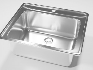square kitchen sink 3D Model