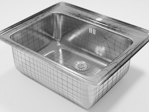 square kitchen sink 3D Model