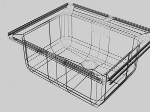 square kitchen sink 3D Model