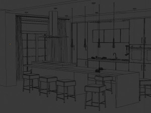 modern kitchen 3D Model