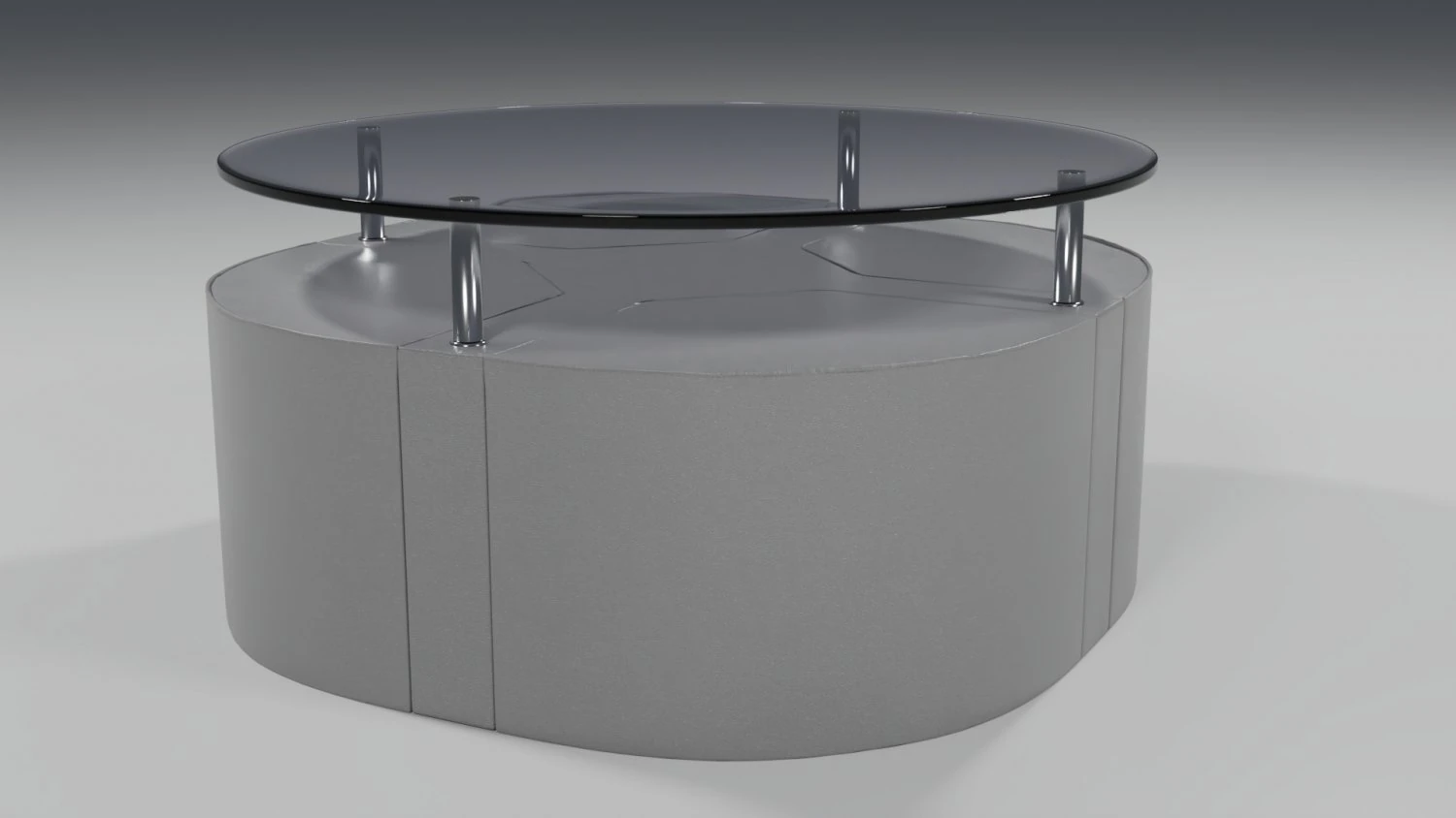 coffee table with leather tabourets 3D Model .c4d .max .obj .3ds .fbx .stl .blend