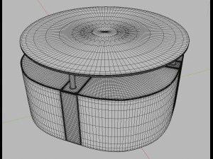 coffee table with leather tabourets 3D Model