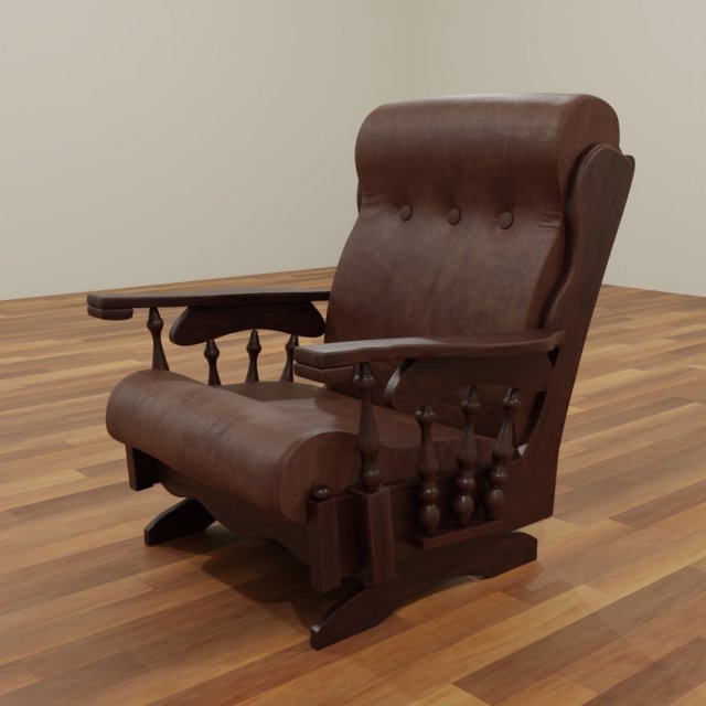 old rocking chair 3D 모델 .c4d .max .obj .3ds .fbx .stl .blend 