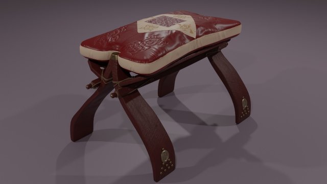 egyptian stool 3D Model .c4d .max .obj .3ds .fbx .stl .blend 
