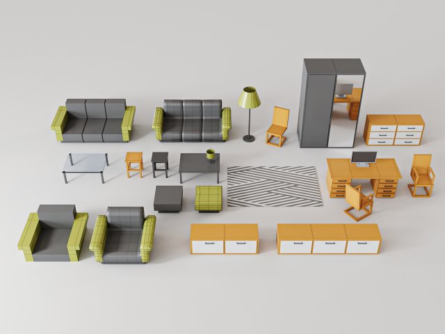 furniture set for the living room 3Dモデル .c4d .max .obj .3ds .fbx .stl .blend 