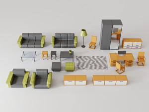 furniture set for the living room 3D 모델