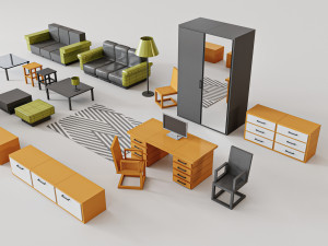 furniture set for the living room 3Dモデル